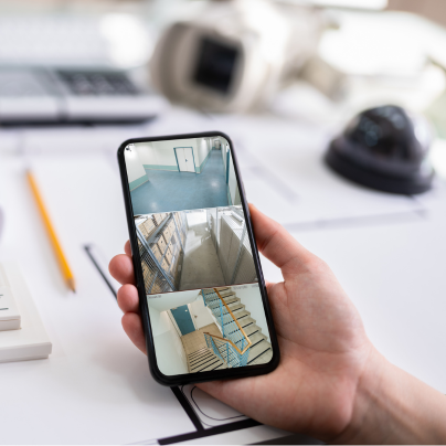 Long Beach security camera feed on cell phone